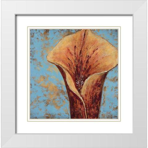 Contemporary Floral 2 White Modern Wood Framed Art Print with Double Matting by Dascher, Dennis