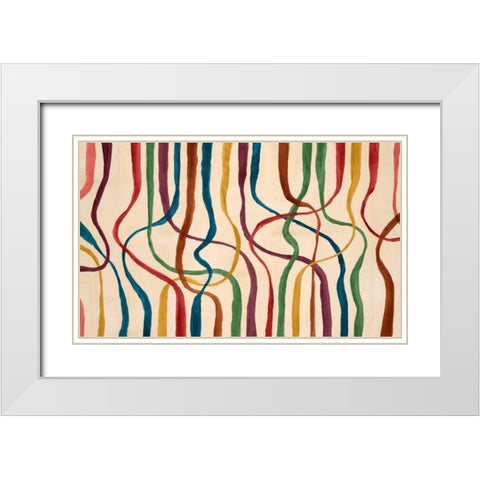 Woven Color White Modern Wood Framed Art Print with Double Matting by Dascher, Dennis