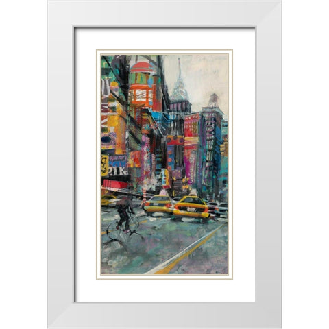 New York Street 1 White Modern Wood Framed Art Print with Double Matting by Mollica, Patti