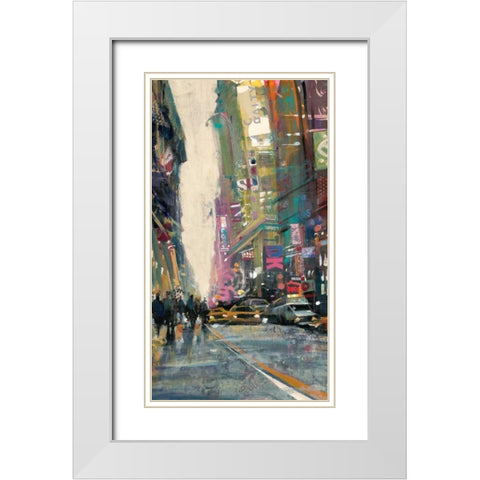 New York Street 2 White Modern Wood Framed Art Print with Double Matting by Mollica, Patti
