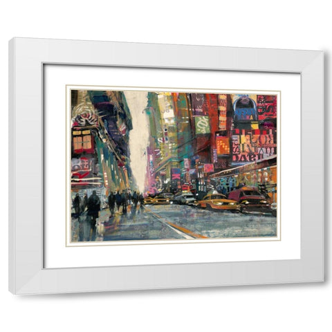 New York Collage 2 White Modern Wood Framed Art Print with Double Matting by Mollica, Patti