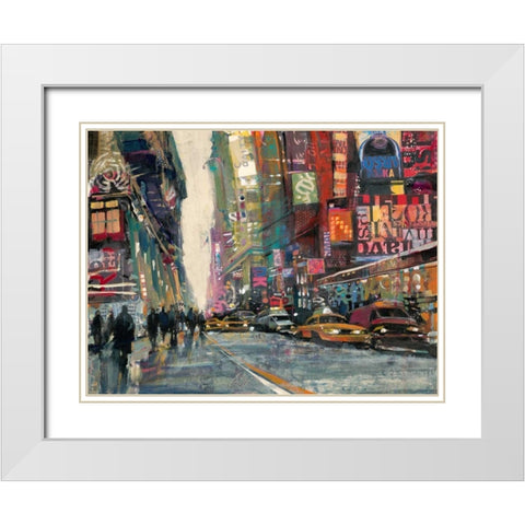 New York Collage 2 White Modern Wood Framed Art Print with Double Matting by Mollica, Patti