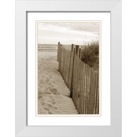 Beach Trail 2 White Modern Wood Framed Art Print with Double Matting by Amber Light Gallery