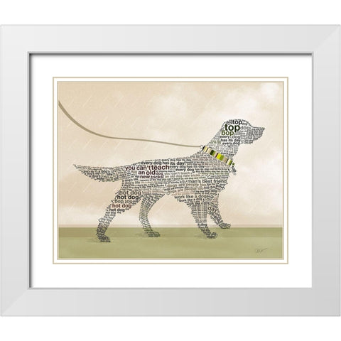 SETTER PORTRAIT White Modern Wood Framed Art Print with Double Matting by Van Roey, Dominique