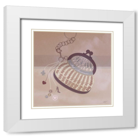 PRETTY PURSE  White Modern Wood Framed Art Print with Double Matting by Van Roey, Dominique
