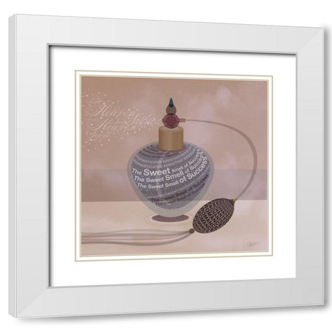 PRETTY PERFUME  White Modern Wood Framed Art Print with Double Matting by Van Roey, Dominique