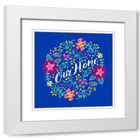 Our Home White Modern Wood Framed Art Print with Double Matting by Coleman, Joan