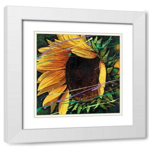 Sunflower in Motion White Modern Wood Framed Art Print with Double Matting by Langton, Bruce