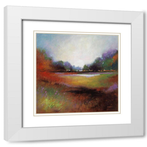 Cascade Valley 1 White Modern Wood Framed Art Print with Double Matting by Langton, Bruce