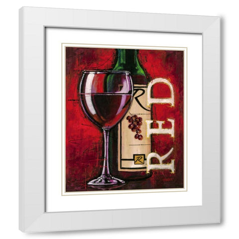 Red Wine Tasting White Modern Wood Framed Art Print with Double Matting by Langton, Bruce