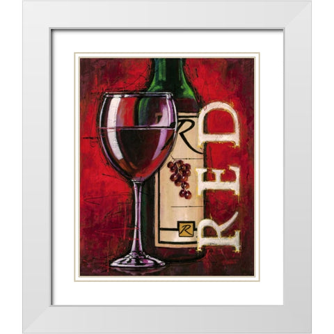 Red Wine Tasting White Modern Wood Framed Art Print with Double Matting by Langton, Bruce