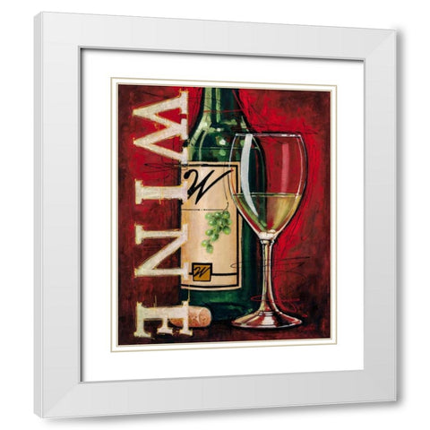 White Wine Tasting White Modern Wood Framed Art Print with Double Matting by Langton, Bruce