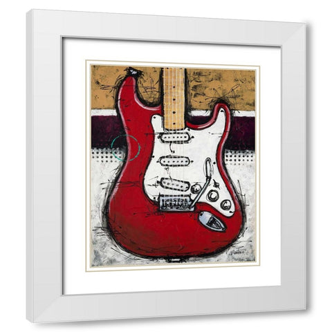 Electric Red White Modern Wood Framed Art Print with Double Matting by Langton, Bruce