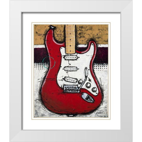 Electric Red White Modern Wood Framed Art Print with Double Matting by Langton, Bruce