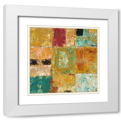 Textured Canvas 1 White Modern Wood Framed Art Print with Double Matting by Mills, Chris