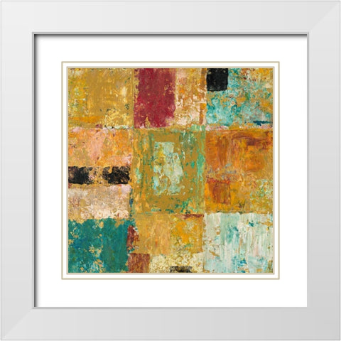 Textured Canvas 1 White Modern Wood Framed Art Print with Double Matting by Mills, Chris