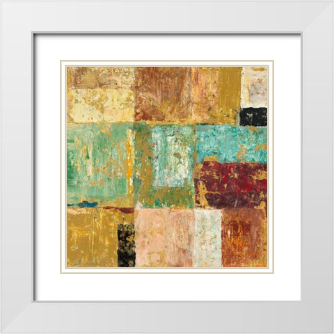 Textured Canvas 2 White Modern Wood Framed Art Print with Double Matting by Mills, Chris