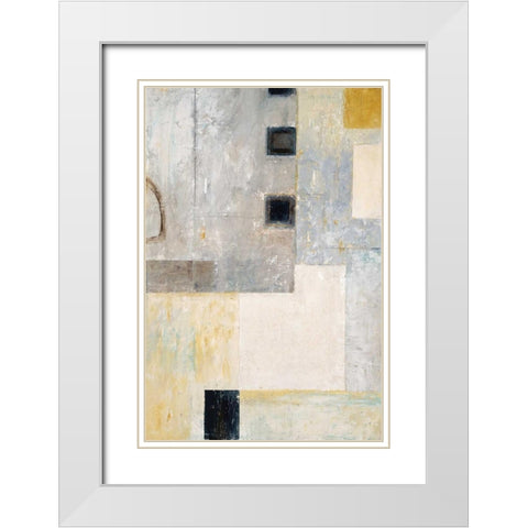 Grey City Blocks White Modern Wood Framed Art Print with Double Matting by Mills, Chris