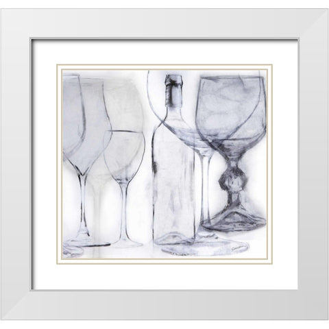 Wine Luxury 2 White Modern Wood Framed Art Print with Double Matting by Sokol-Hohne