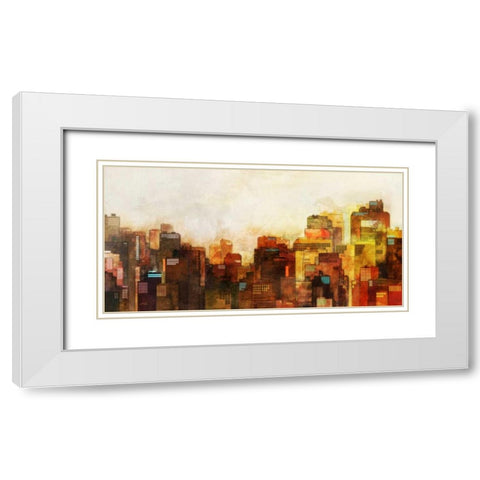 Morning Skyline White Modern Wood Framed Art Print with Double Matting by Roko, Ken