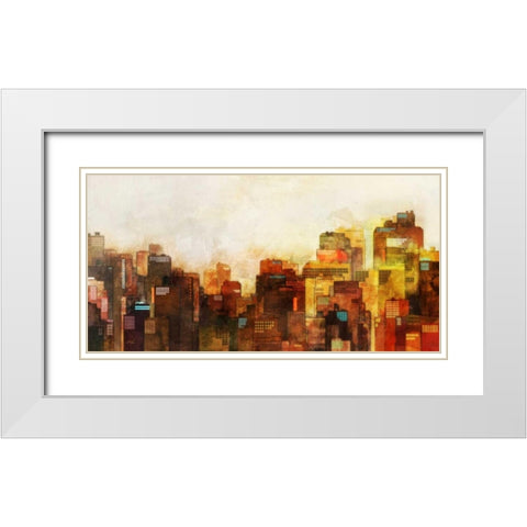 Morning Skyline White Modern Wood Framed Art Print with Double Matting by Roko, Ken
