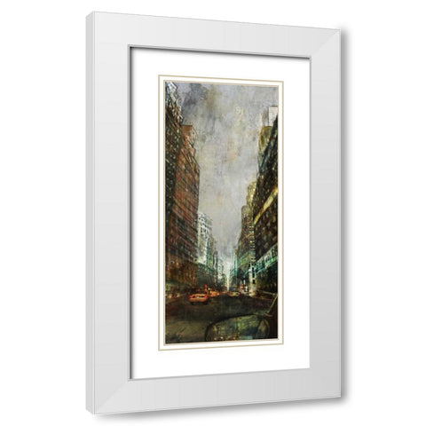 City Ride White Modern Wood Framed Art Print with Double Matting by Roko, Ken