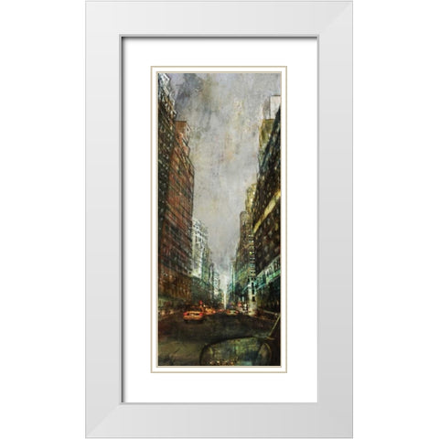 City Ride White Modern Wood Framed Art Print with Double Matting by Roko, Ken