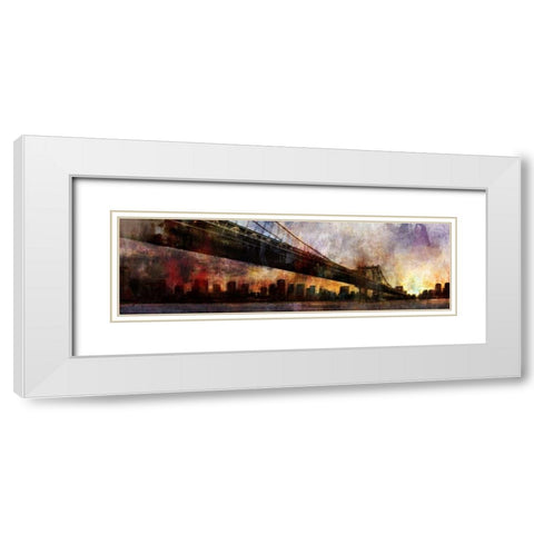 Under the Manhattan Bridge White Modern Wood Framed Art Print with Double Matting by Roko, Ken