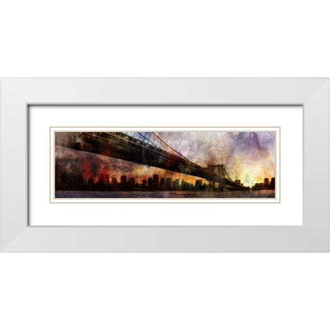Under the Manhattan Bridge White Modern Wood Framed Art Print with Double Matting by Roko, Ken