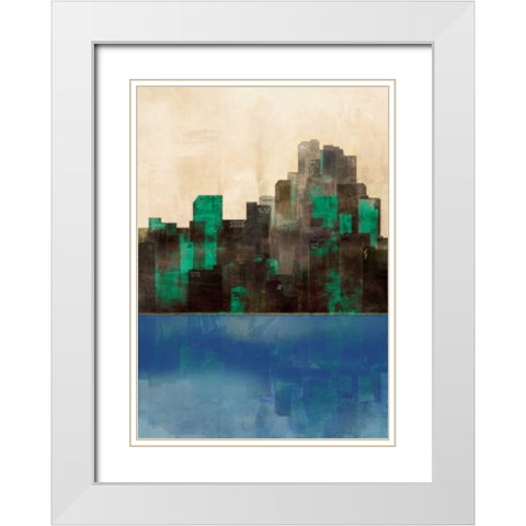 Monaco Lagoon 1  White Modern Wood Framed Art Print with Double Matting by Roko, Ken
