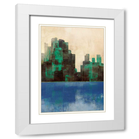 Monaco Lagoon 2 White Modern Wood Framed Art Print with Double Matting by Roko, Ken