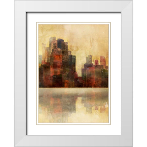 Golden Lagoon 2 White Modern Wood Framed Art Print with Double Matting by Roko, Ken