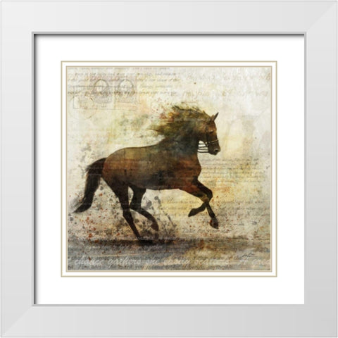 Horse Dance 1 White Modern Wood Framed Art Print with Double Matting by Roko, Ken