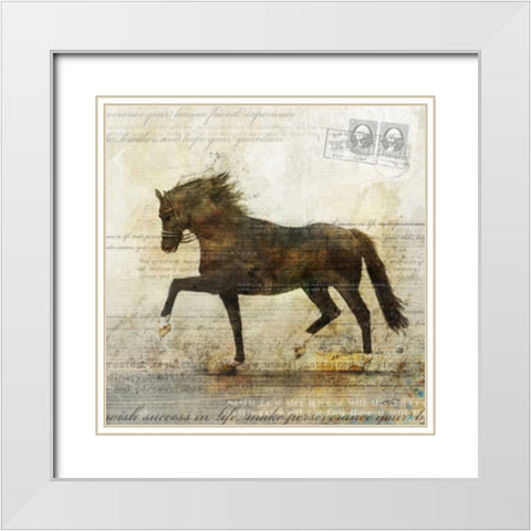 Horse Dance 2 White Modern Wood Framed Art Print with Double Matting by Roko, Ken