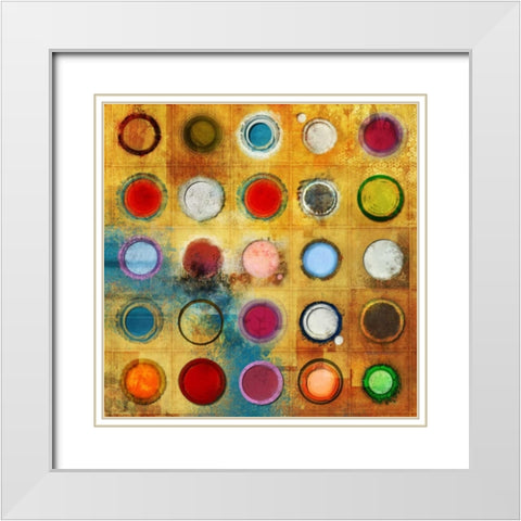 Gold Network White Modern Wood Framed Art Print with Double Matting by Roko, Ken