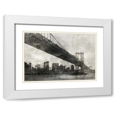 City Bridge 1 White Modern Wood Framed Art Print with Double Matting by Roko, Ken