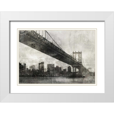 City Bridge 1 White Modern Wood Framed Art Print with Double Matting by Roko, Ken