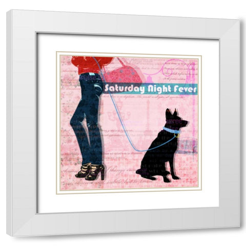 Saturday Night White Modern Wood Framed Art Print with Double Matting by Roko, Ken