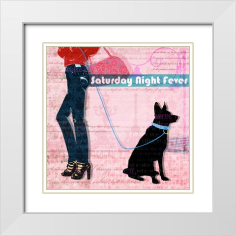 Saturday Night White Modern Wood Framed Art Print with Double Matting by Roko, Ken