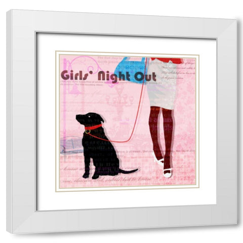 Girls Night White Modern Wood Framed Art Print with Double Matting by Roko, Ken
