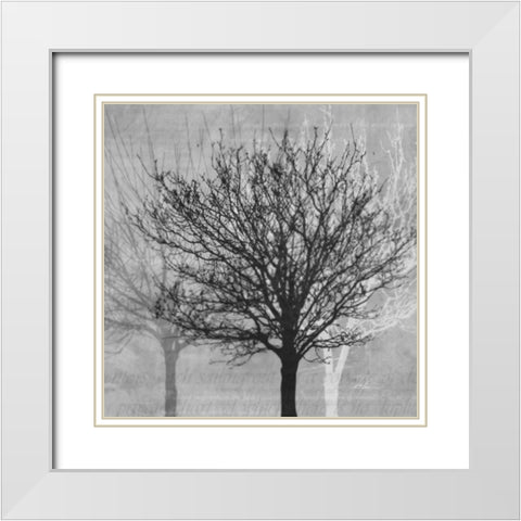 Winter Silhouette 2 White Modern Wood Framed Art Print with Double Matting by Roko, Ken