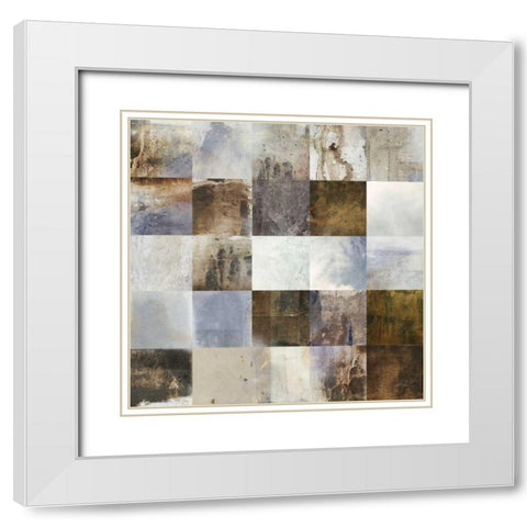 Marble Blocks 1 White Modern Wood Framed Art Print with Double Matting by Roko, Ken