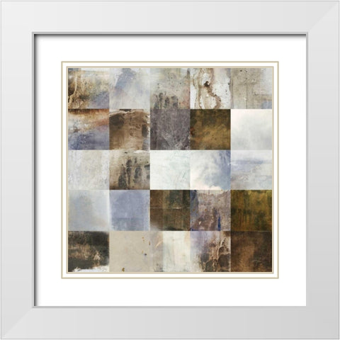 Marble Blocks 1 White Modern Wood Framed Art Print with Double Matting by Roko, Ken
