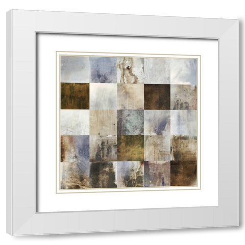 Marble Blocks 2 White Modern Wood Framed Art Print with Double Matting by Roko, Ken