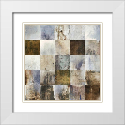 Marble Blocks 2 White Modern Wood Framed Art Print with Double Matting by Roko, Ken