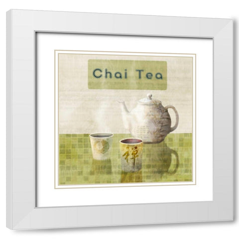 Chai Tea Break White Modern Wood Framed Art Print with Double Matting by Roko, Ken