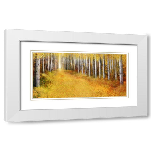 Yellow Path 2 White Modern Wood Framed Art Print with Double Matting by Roko, Ken
