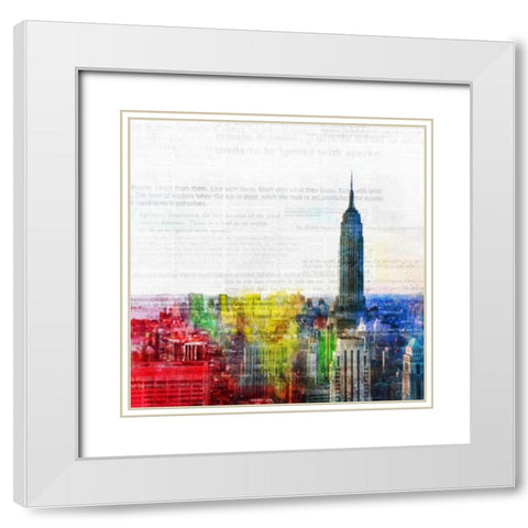 Colorful City 1 White Modern Wood Framed Art Print with Double Matting by Roko, Ken