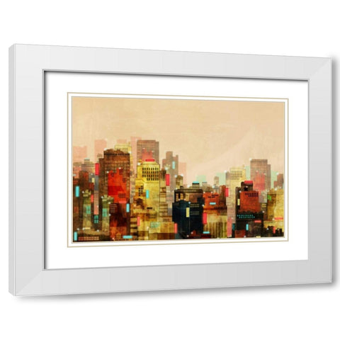 City Beyond 1 White Modern Wood Framed Art Print with Double Matting by Roko, Ken
