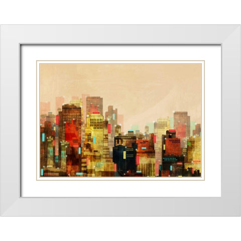 City Beyond 1 White Modern Wood Framed Art Print with Double Matting by Roko, Ken
